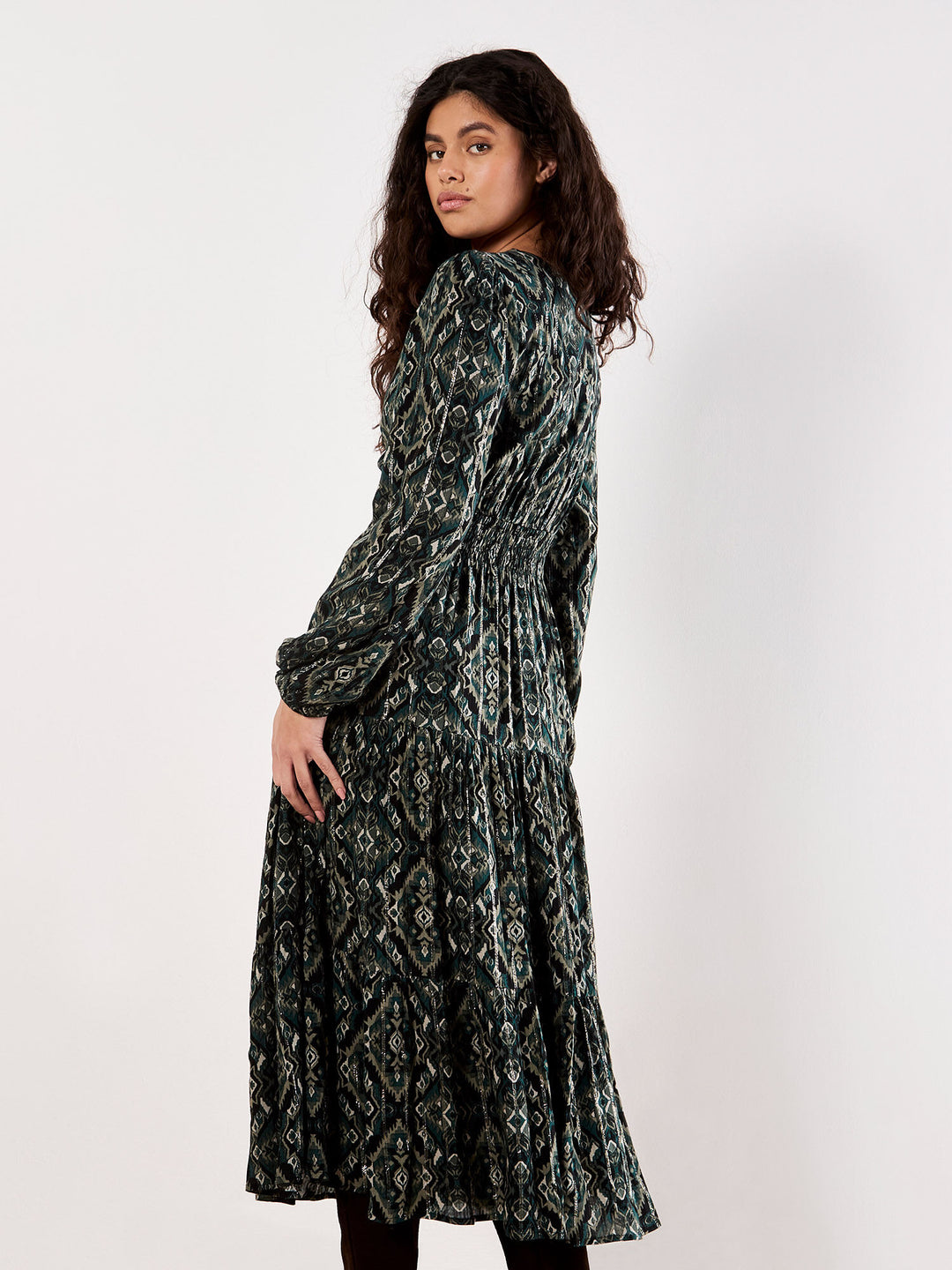 Smocked Waist Printed Dress