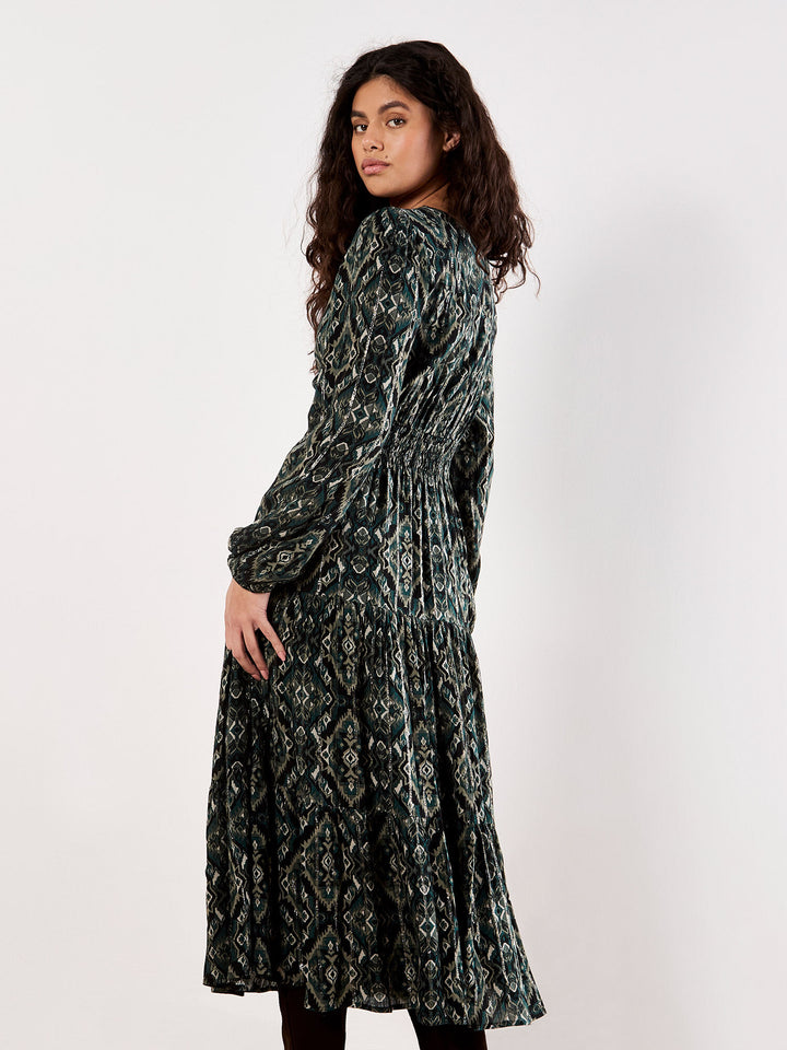 Smocked Waist Printed Dress