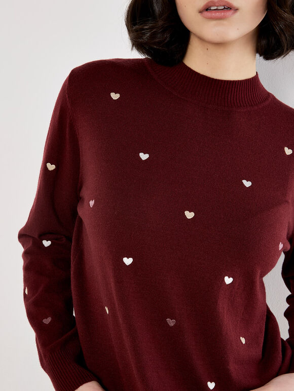 Fine Knit Heart Sweater