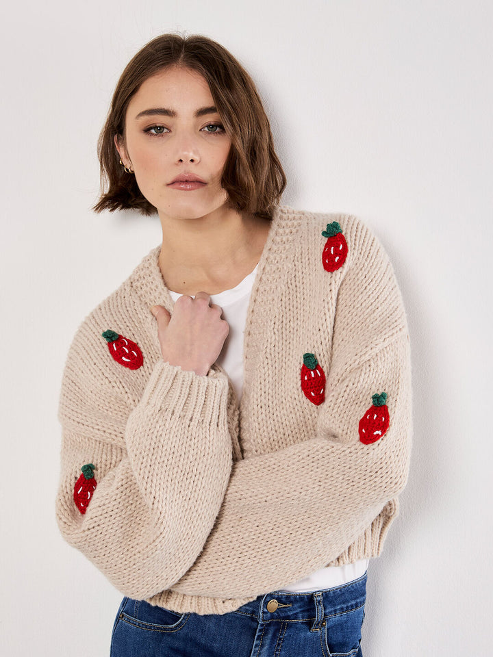 Strawberry Open Cardigan