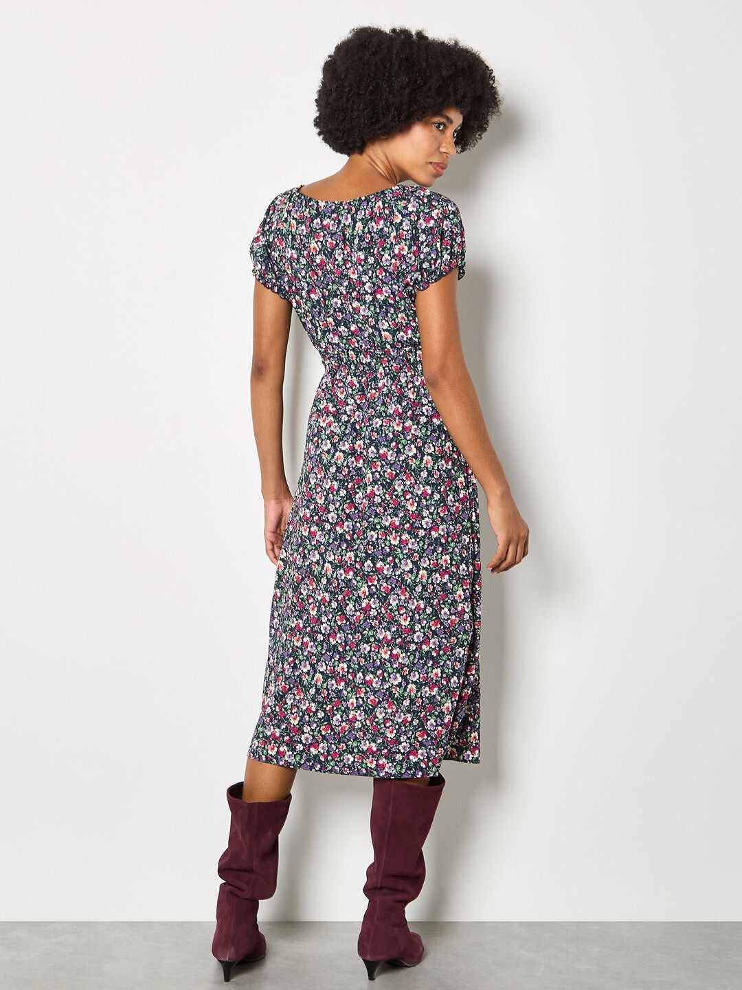 Ditsy Floral Midi Milkmaid Dress