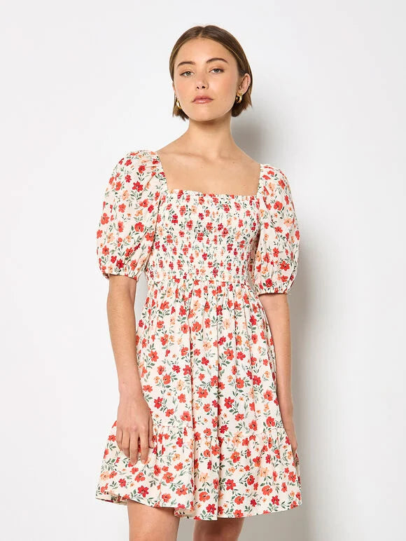 Floral Mini Poplin Dress