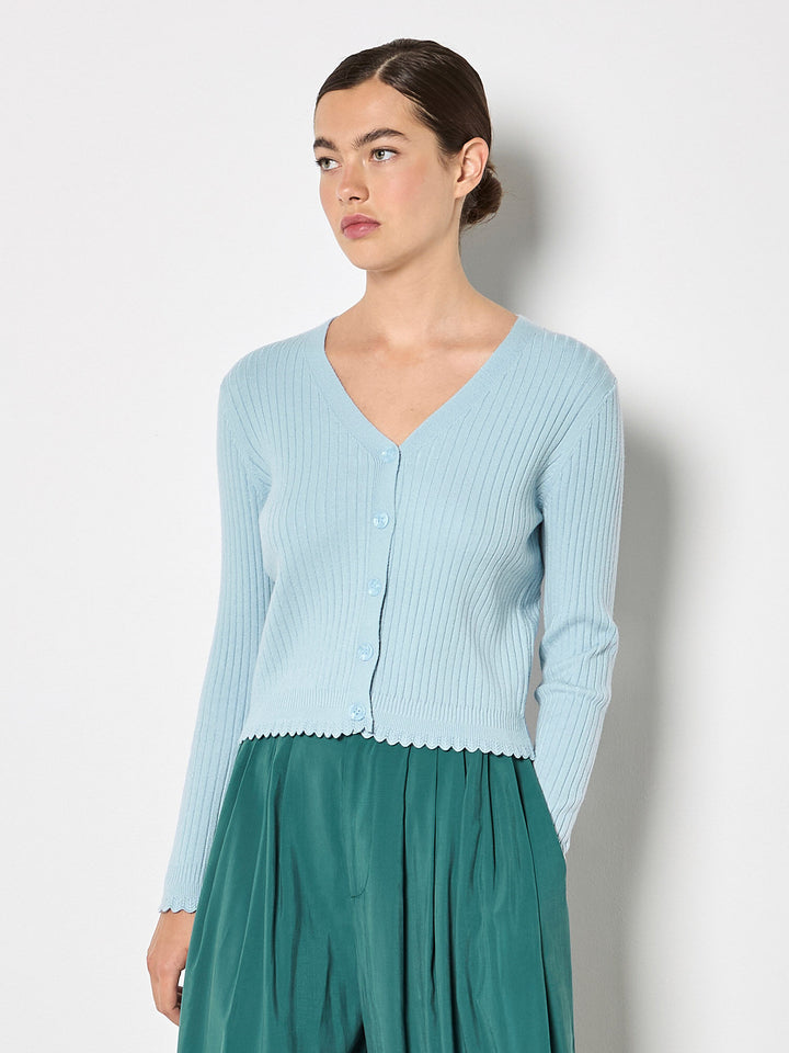 Ribbed Scallop Cardigan