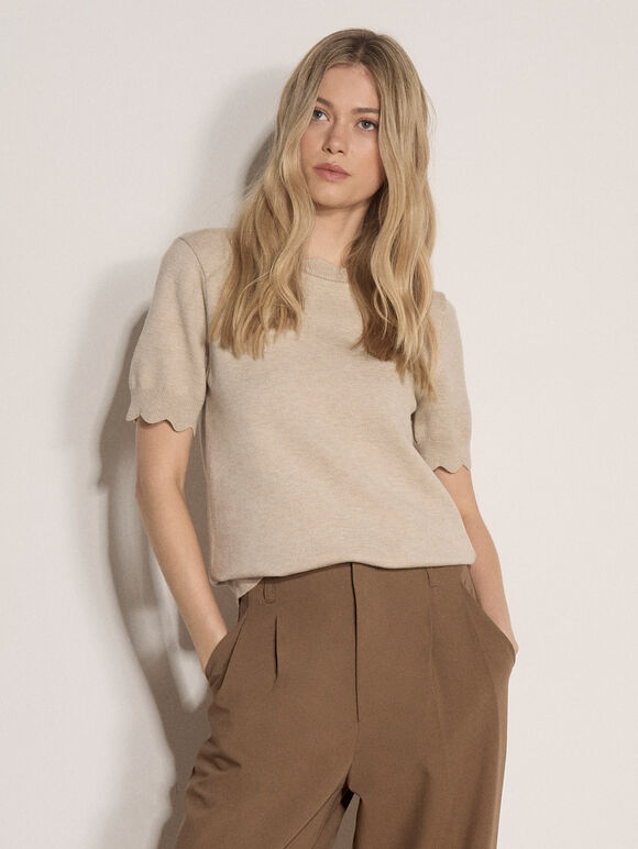 Scallop Detail Sweater Tee