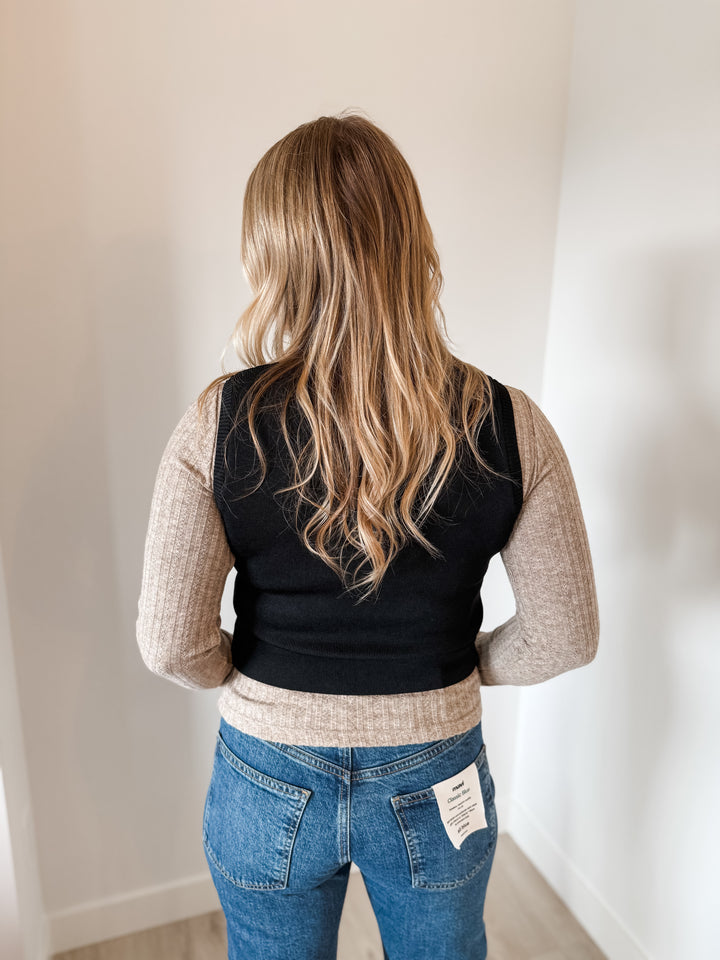 Alice Vest Top - Black