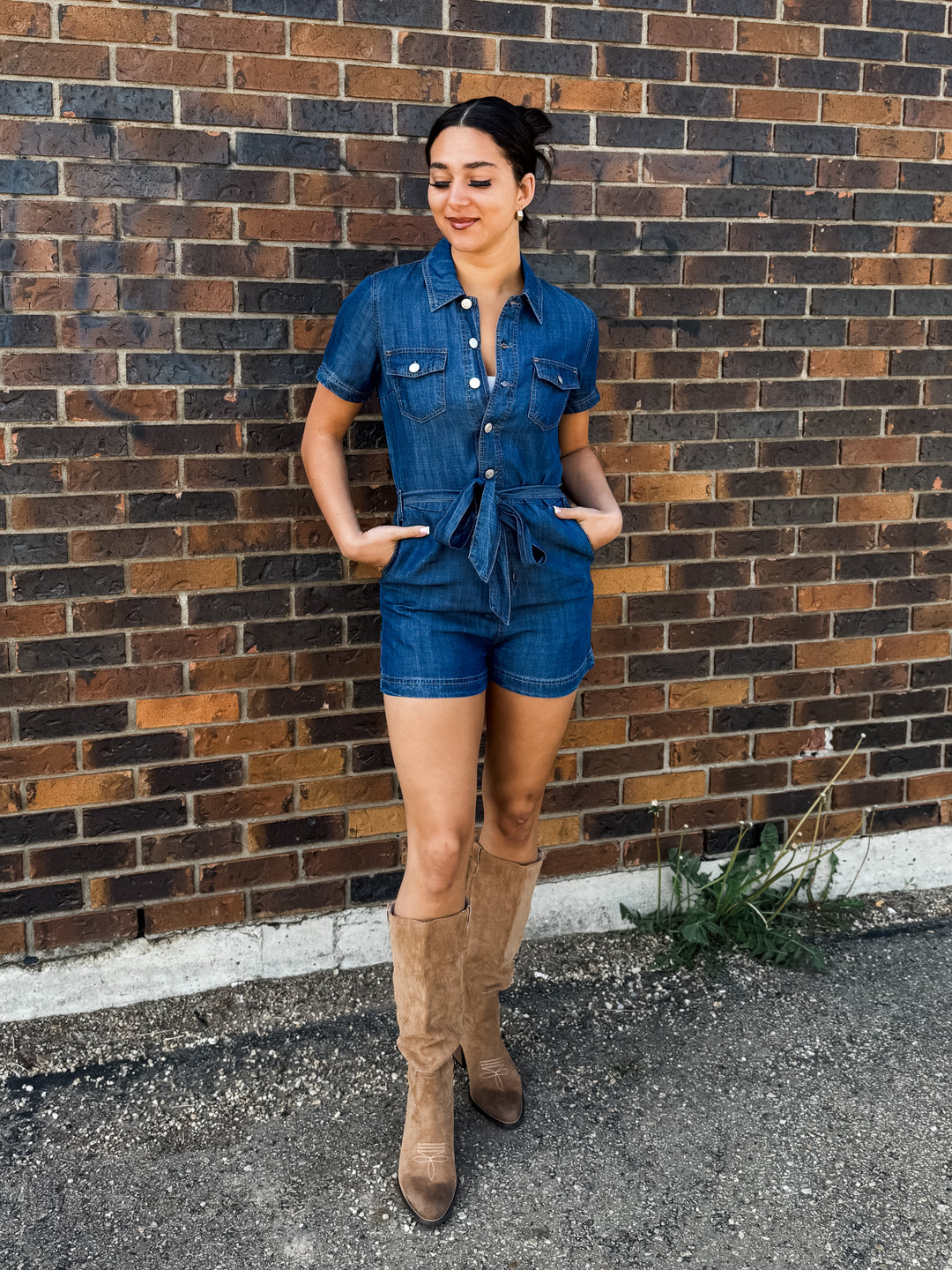 Belted Utility Romper