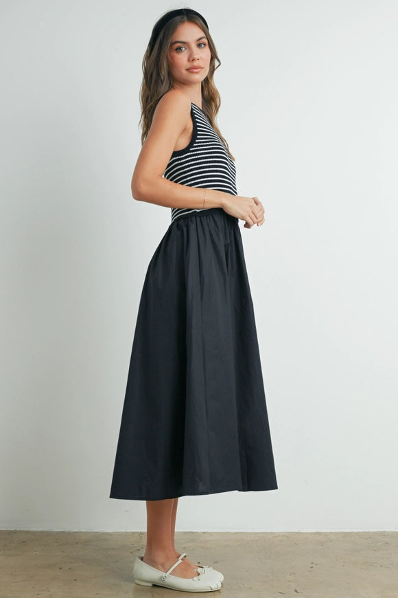 Black Striped Maxi Dress