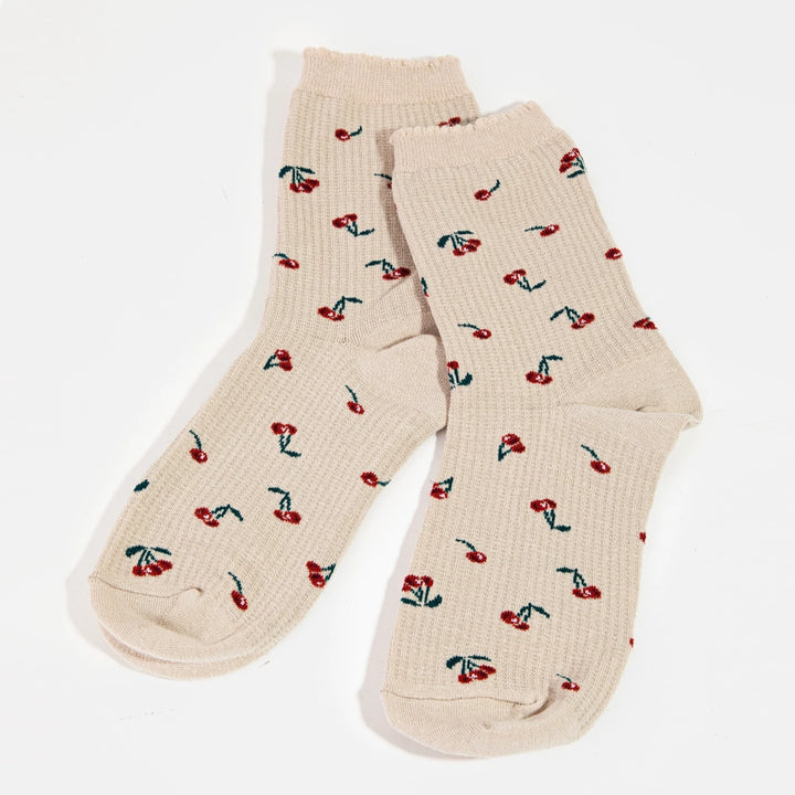 Cherry Print Socks