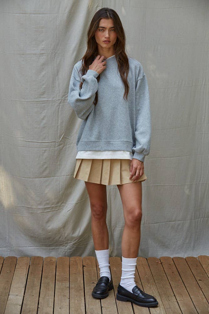 Grey Layered Effect Sweatshirt