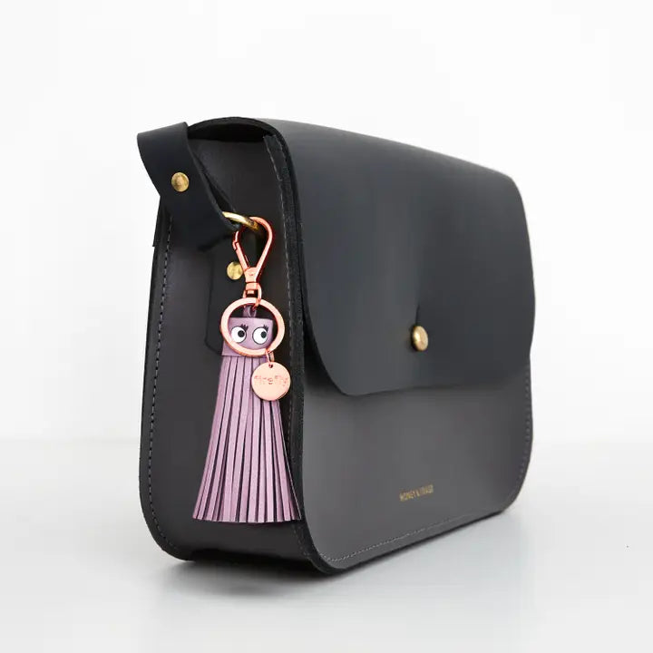 Soft Tassel Bag Charm - Lilac Eyes 8cm