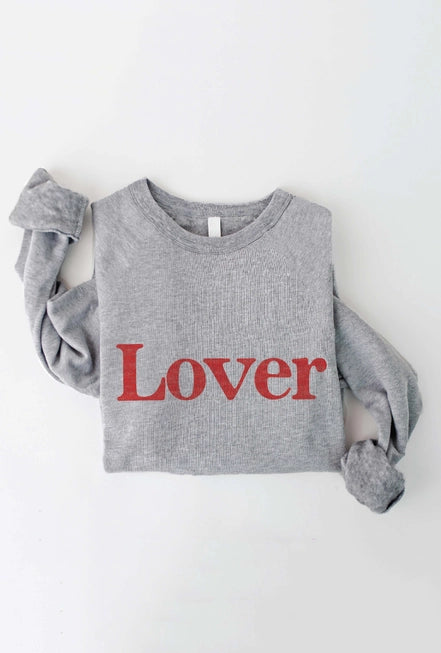 LOVER Graphic Sweatshirt - Athletic Heather