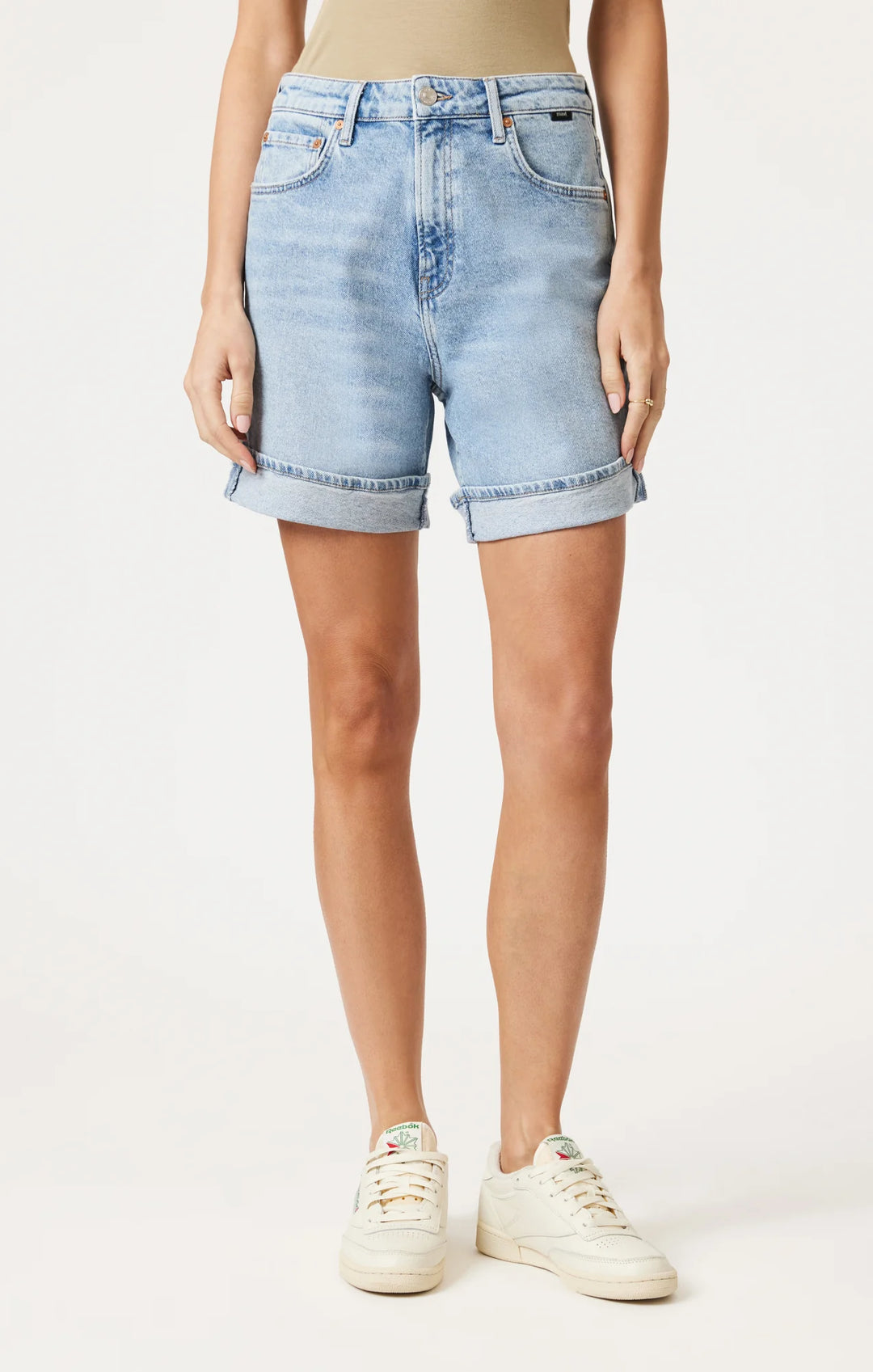 Heidi Long Cuffed Denim Shorts