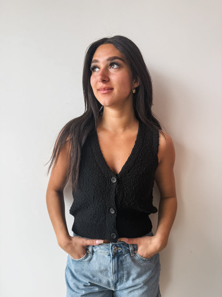 Alvilda Vest Top - Black