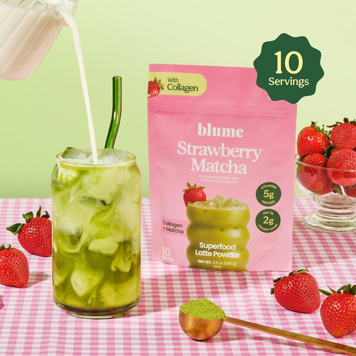 Superfood Latte Powder, Strawberry Matcha