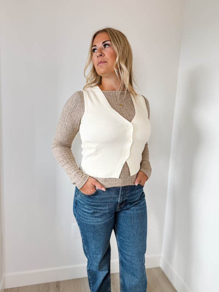 Alice Vest Top - Cream