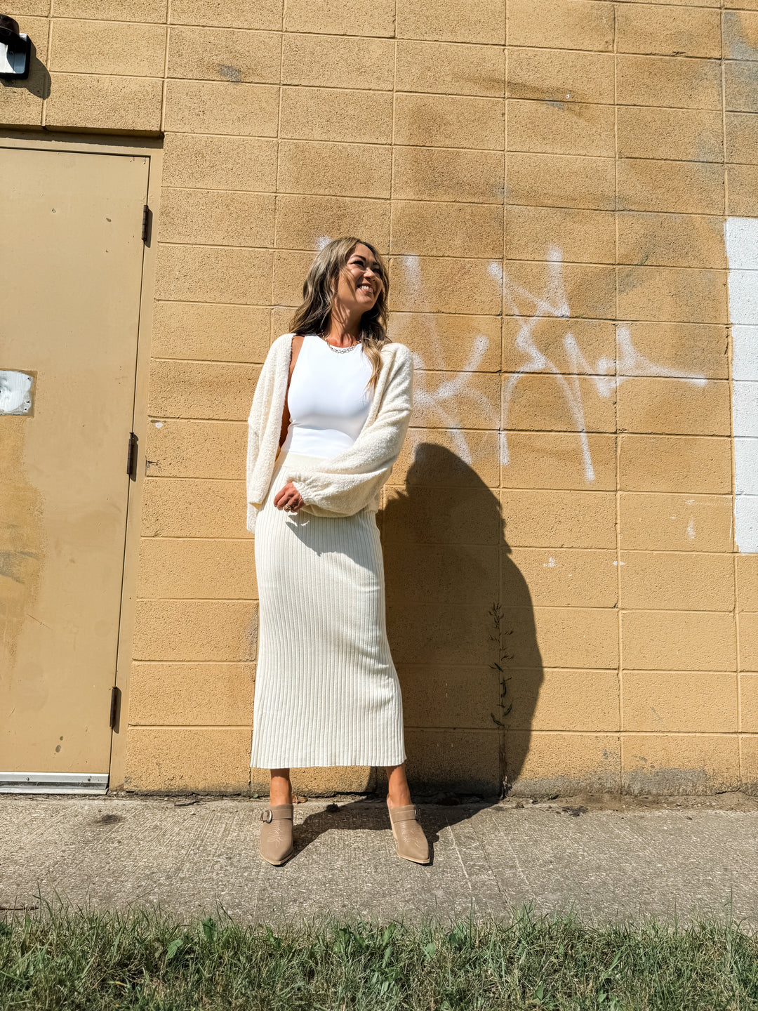 Mila Midi Skirt - Cream