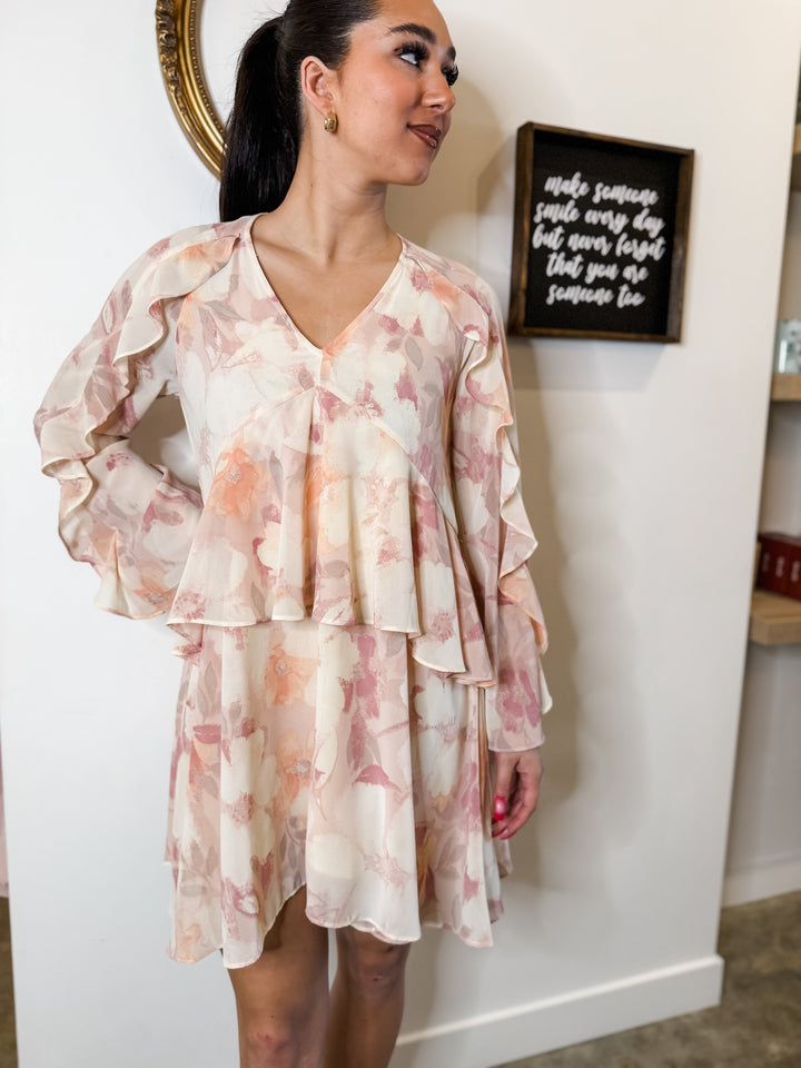 Printed Ruffle Baby Doll Dress