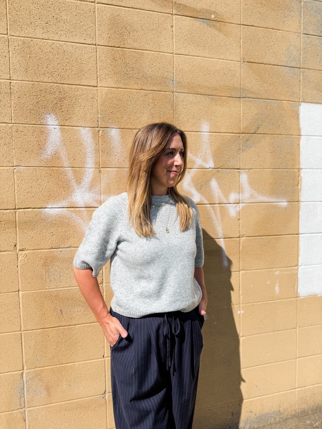 Boom Sweater Tee - Grey