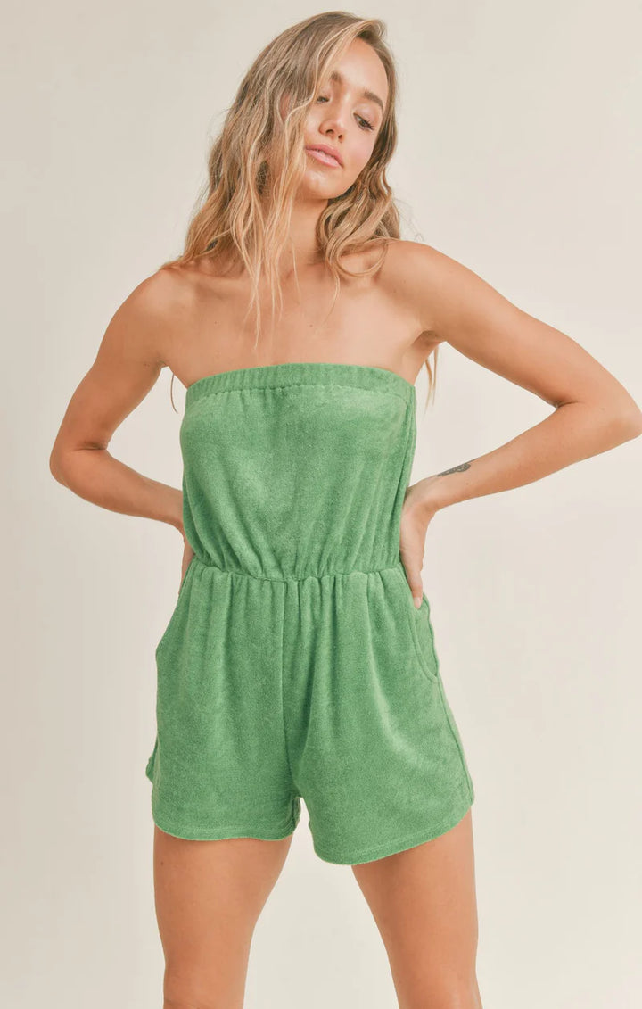 Lush Terry Romper - Kelly Green