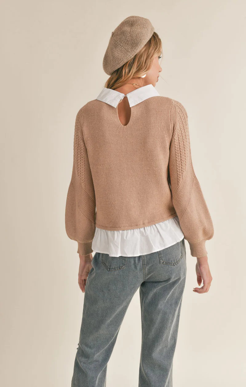 Wednesday Layered Sweater - Taupe