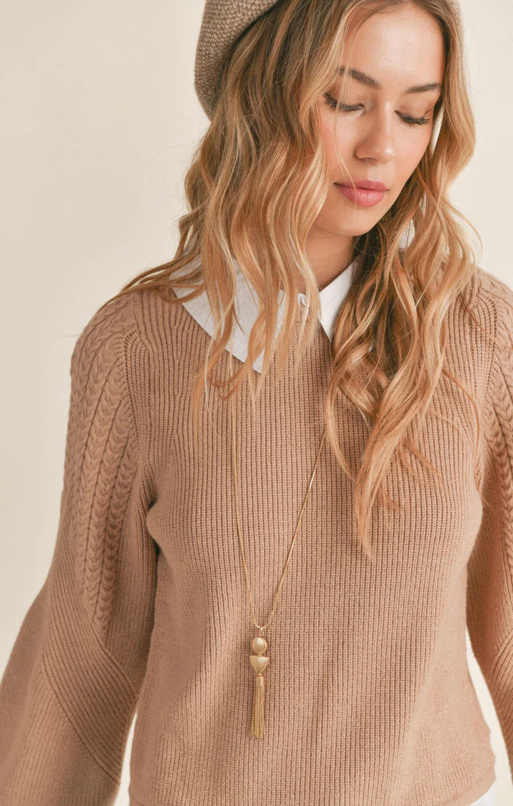 Wednesday Layered Sweater - Taupe