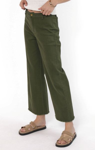 Clear Eyes Denim Pants - Green