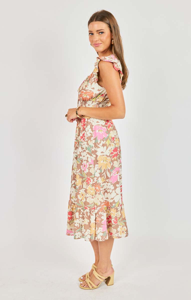 Floral Dunes Midi Dress