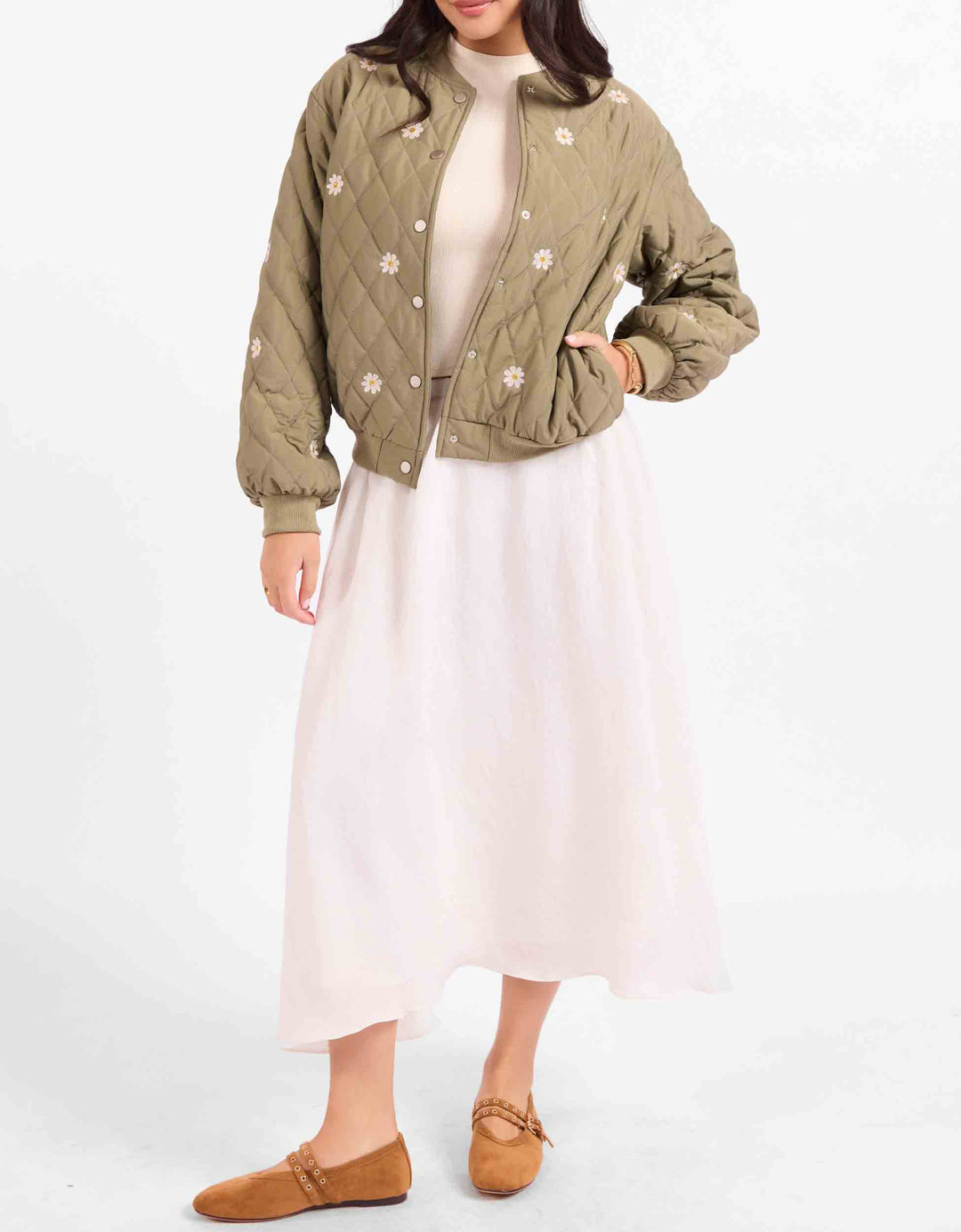 Painted Wish Quilted Bomber Jacket