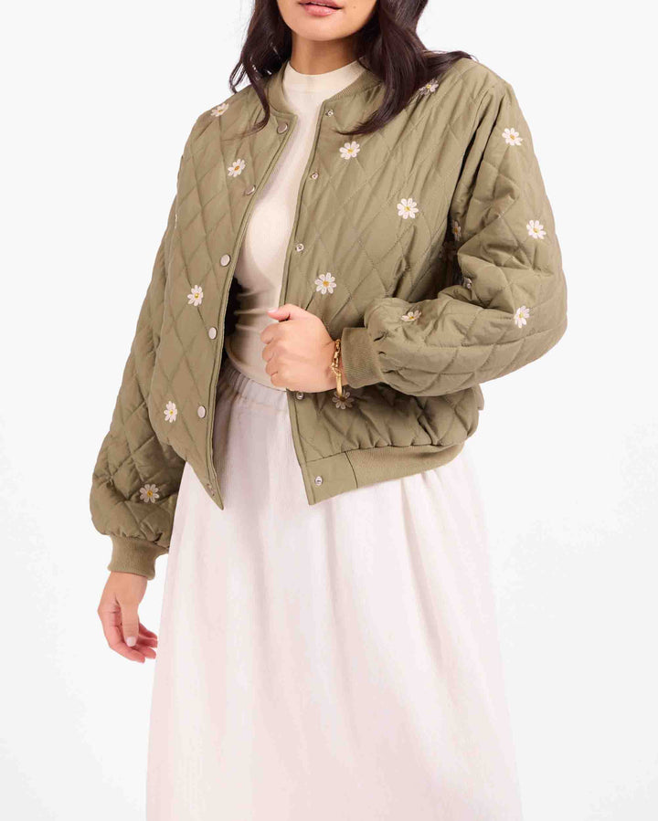 Painted Wish Quilted Bomber Jacket