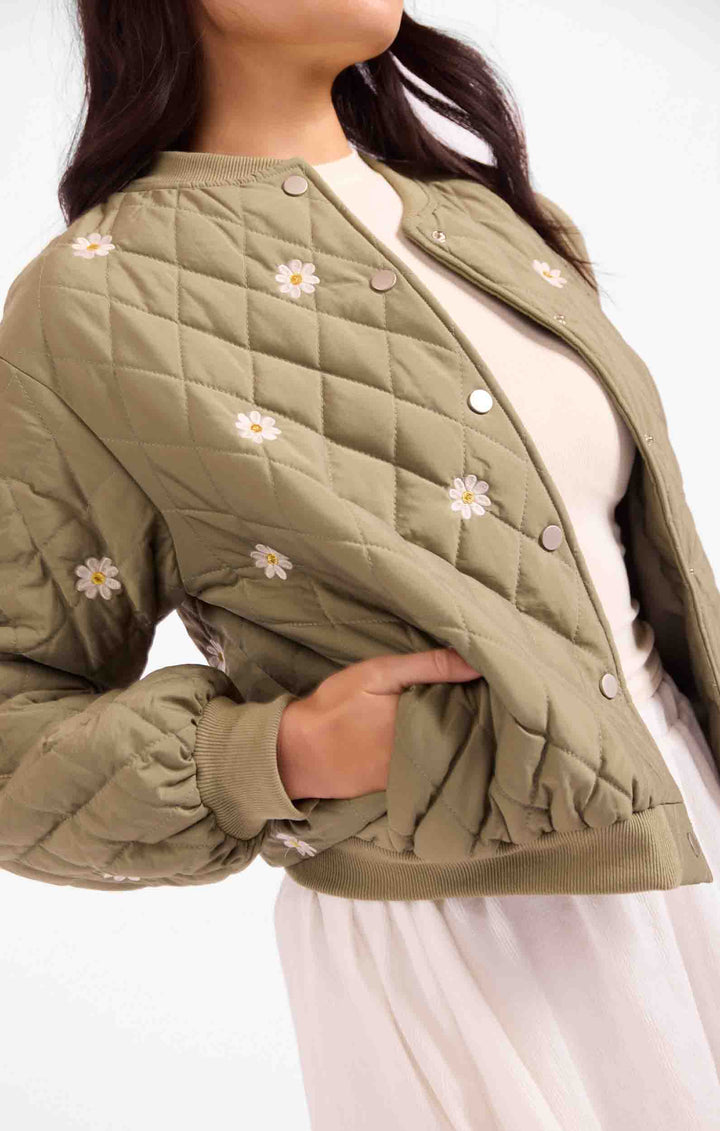 Painted Wish Quilted Bomber Jacket