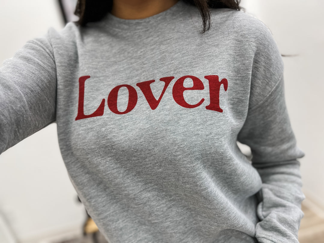 LOVER Graphic Sweatshirt - Athletic Heather