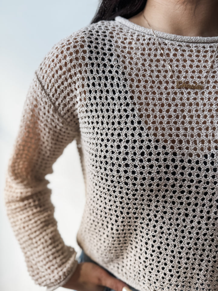 Siena Open Knit Sweater - Stone