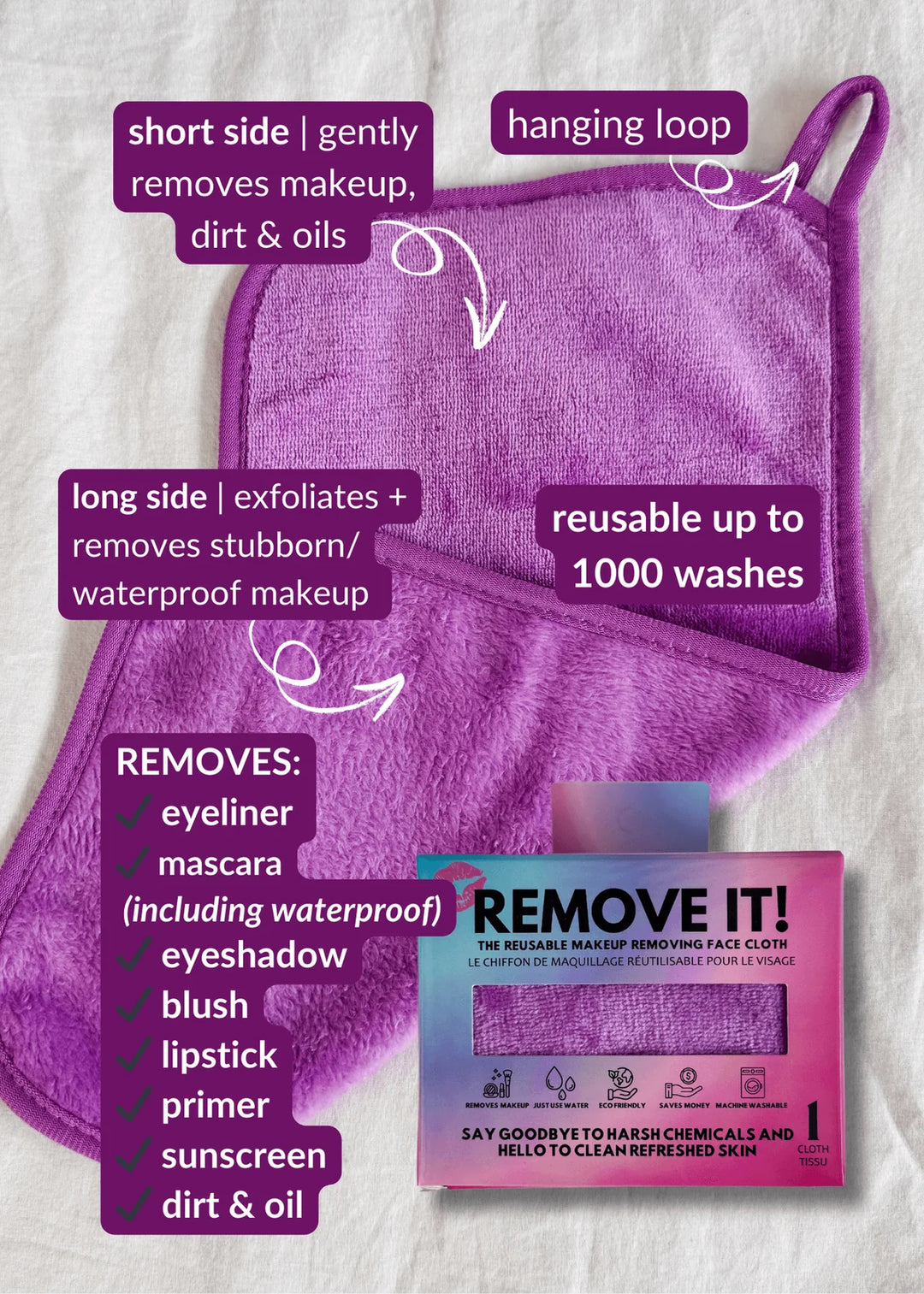 Remove It Makeup Remover Cloth - Purple