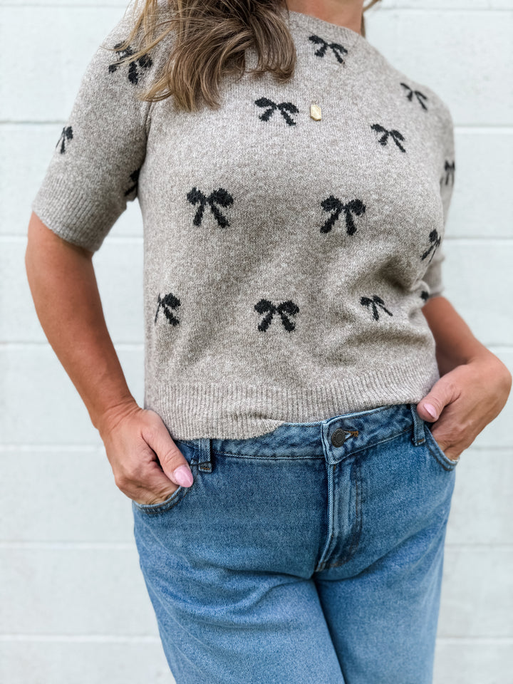 Doffy Sweater Tee - Black Bows