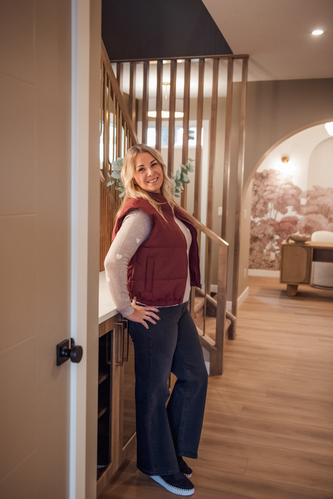 Tracy Puffer Vest - Burgundy