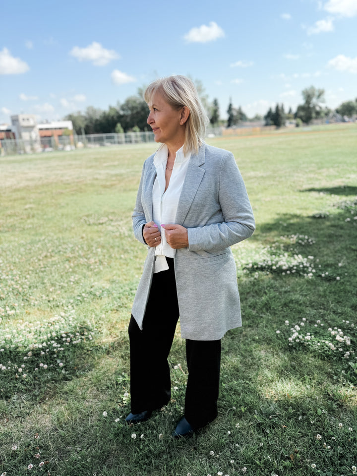 Verina Long Blazer - Grey