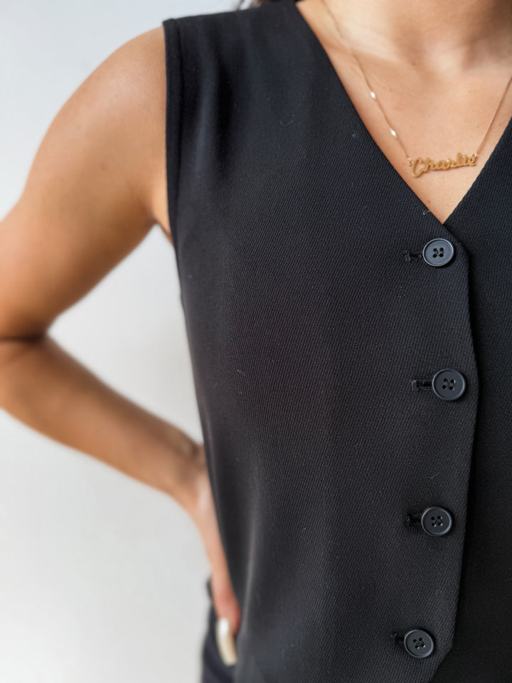 Thana Vest Top - Black