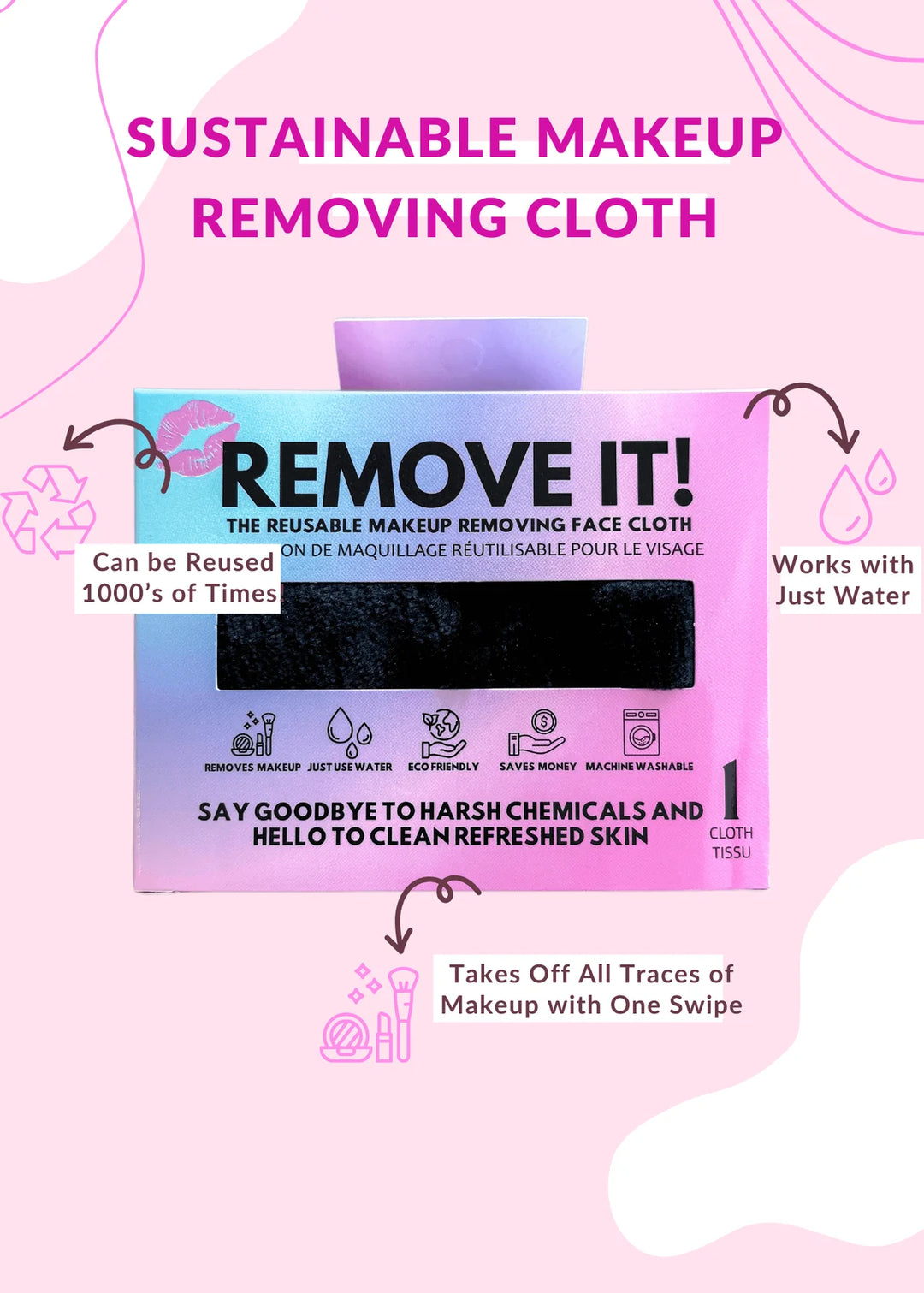 Remove It Makeup Remover Cloth - Black
