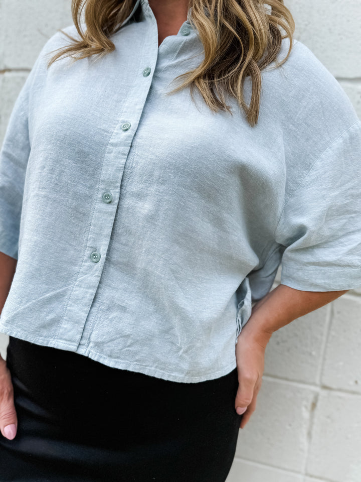 Linn Short Sleeve Linen Button Up