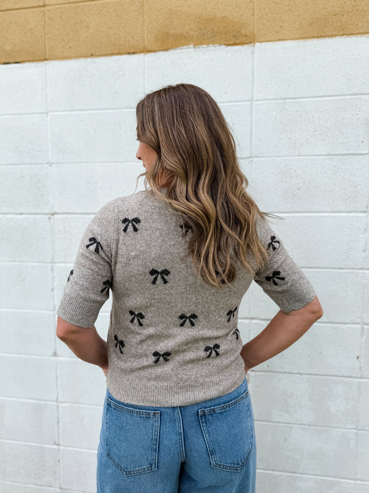 Doffy Sweater Tee - Black Bows