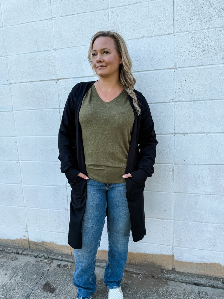 Silje Long Cardigan - Black