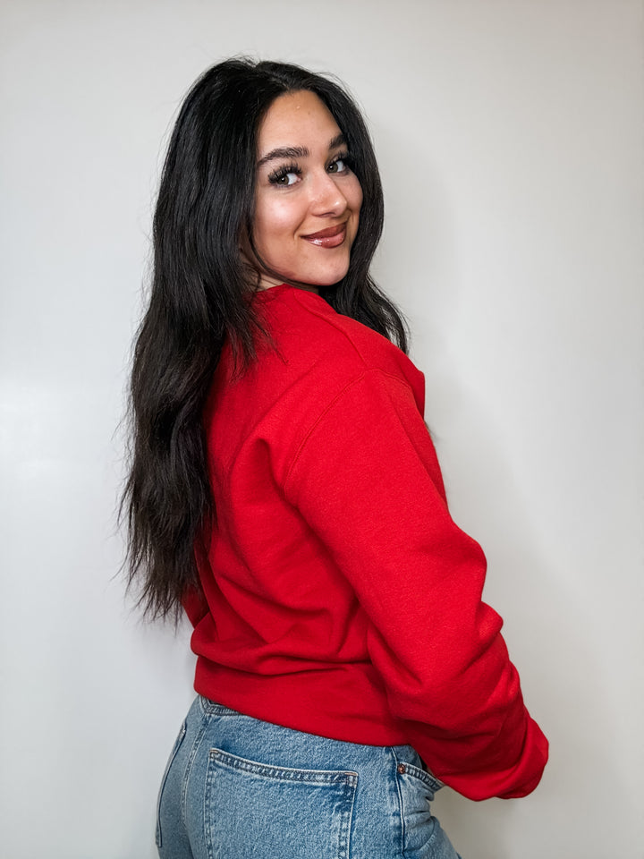 Love/Bow Embroidered Sweatshirt