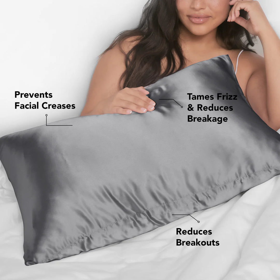 Satin Pillowcase KING - Charcoal