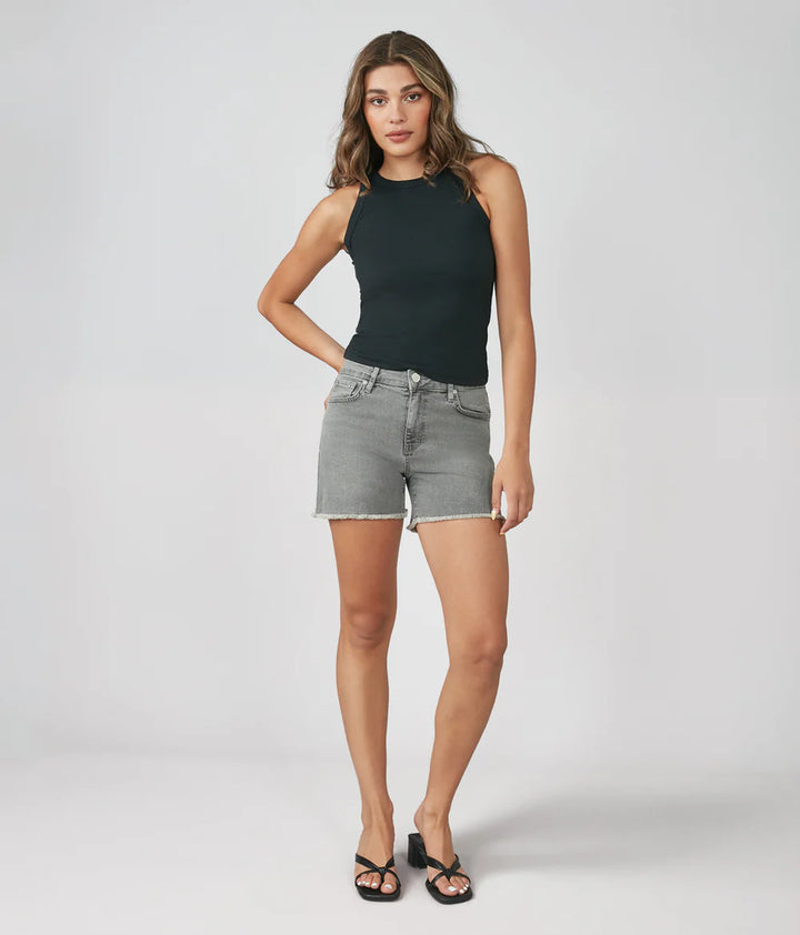 Liana Denim Shorts - Mid Ash Raw Hem
