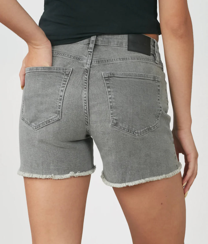 Liana Denim Shorts - Mid Ash Raw Hem