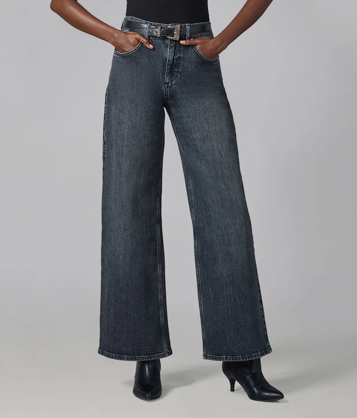 Colette Wide Leg Jeans - Grit Gray