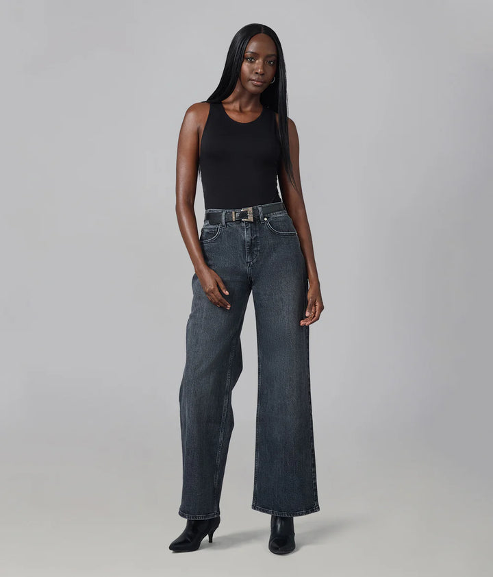 Colette Wide Leg Jeans - Grit Gray