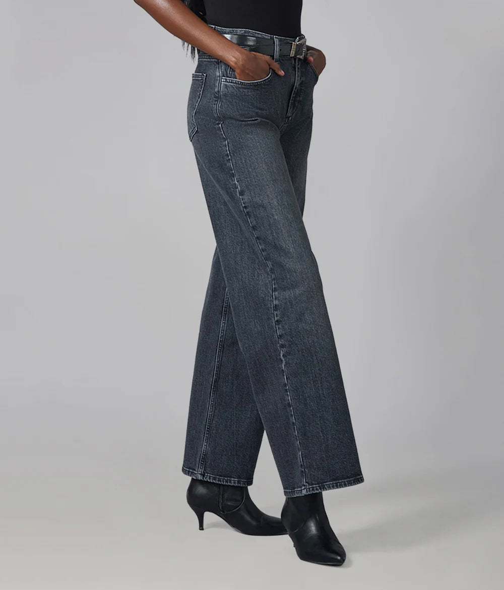 Colette Wide Leg Jeans - Grit Gray