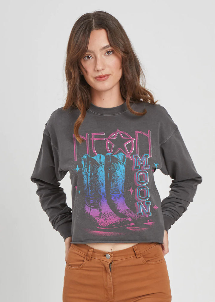 Neon Moon Cropped Sweatshirt