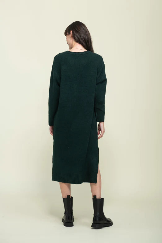 Sloane Midi Sweater Dress - Deep Evergreen